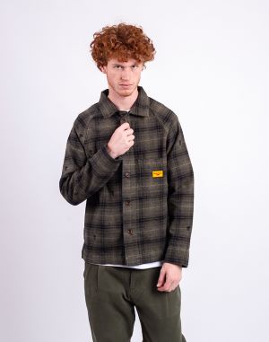 Service Works Thistle Plaid FOH Jacket OLIVE