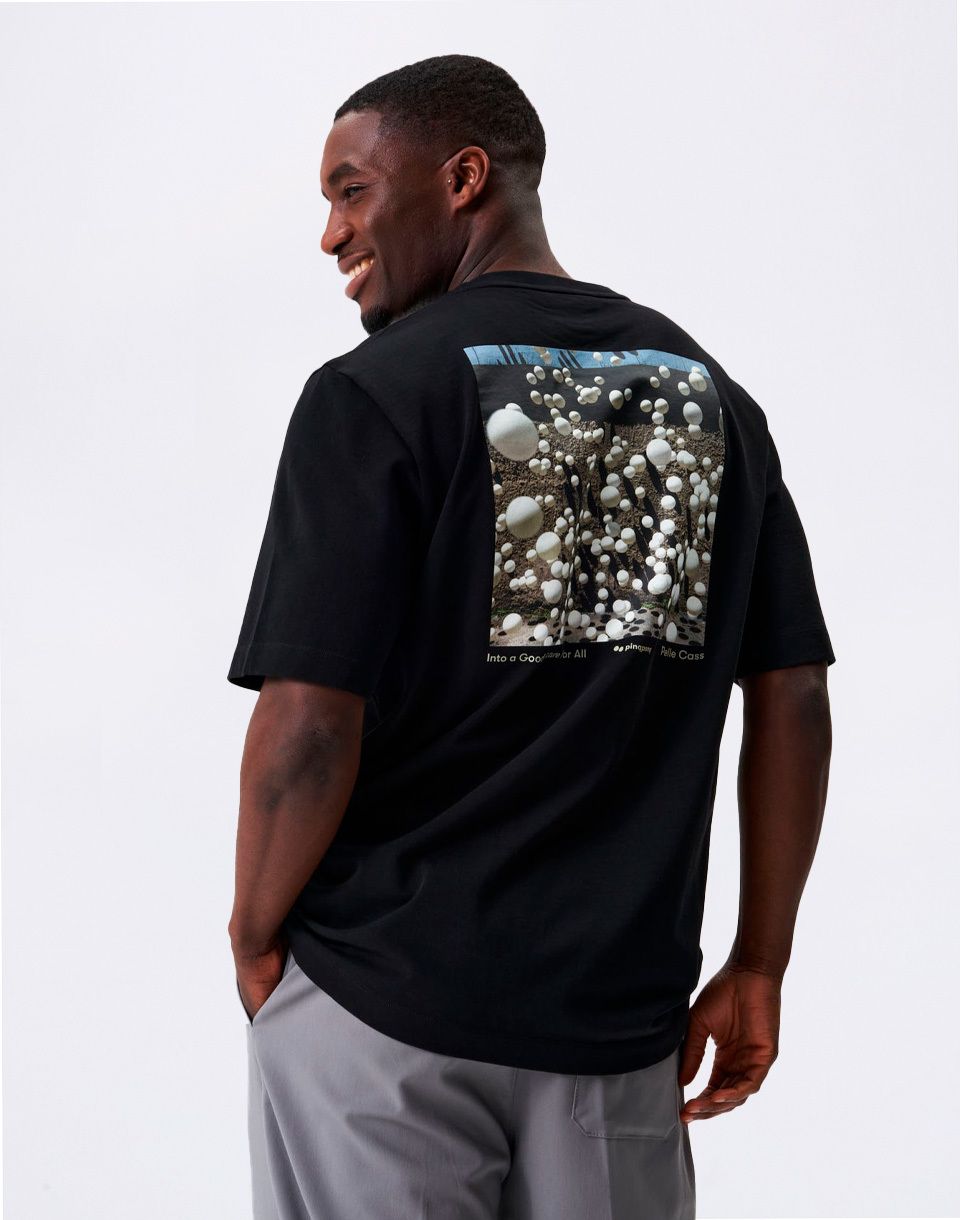 pinqponq Tshirt Cotton Graphic Men Black Pelle Cass