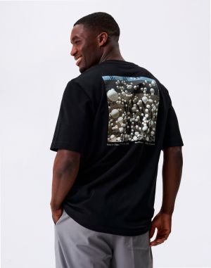 pinqponq Tshirt Cotton Graphic Men Black Pelle Cass