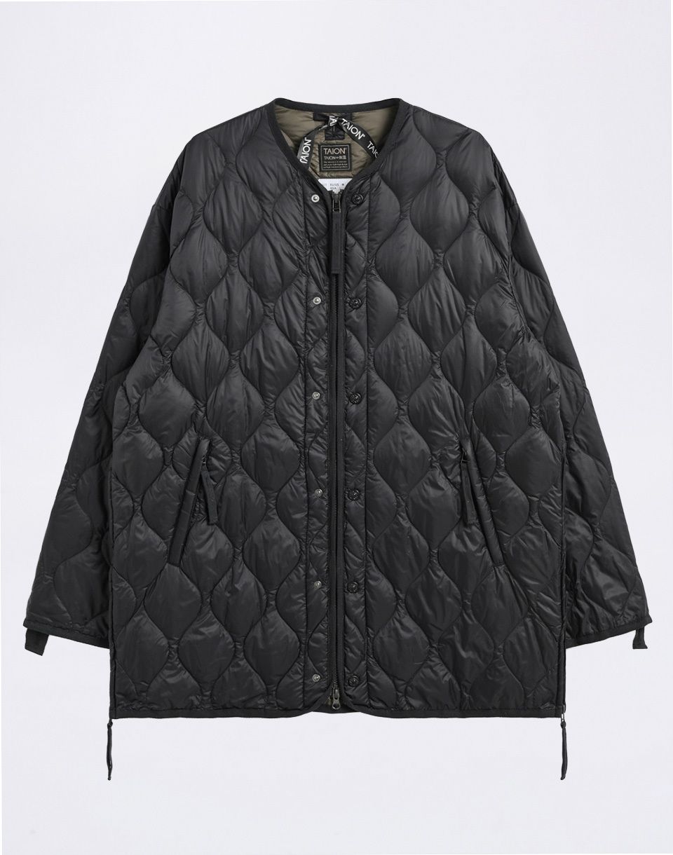 Taion Unisex Military M65 Liner W-Zip Down Jacket BLACK