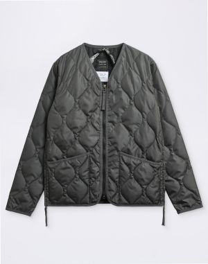 Taion Unisex Military W-Zip V-Neck Down Jacket CHARCOAL