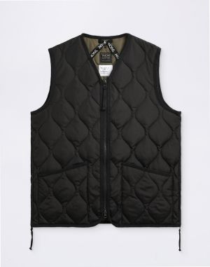 Taion Unisex Military Zip V-Neck Down Vest BLACK