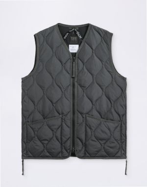 Taion Unisex Military Zip V-Neck Down Vest CHARCOAL