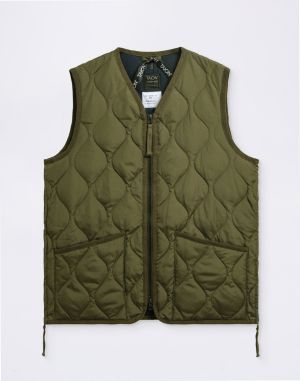 Taion Unisex Military Zip V-Neck Down Vest OLIVE