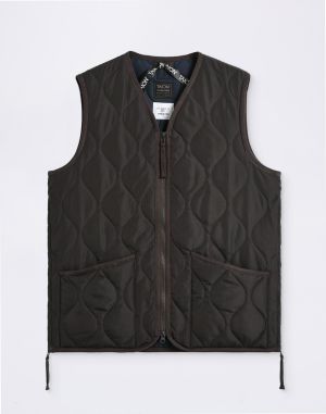 Taion Unisex Military Zip V-Neck Down Vest D.CHOCO