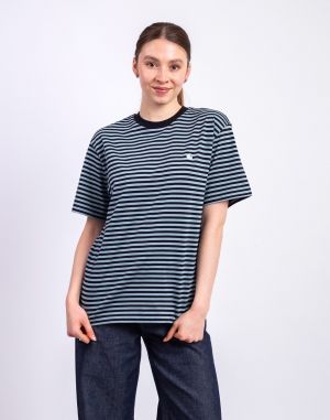 Carhartt WIP W' S/S Verner T-Shirt Verner Stripe, Black/Cit