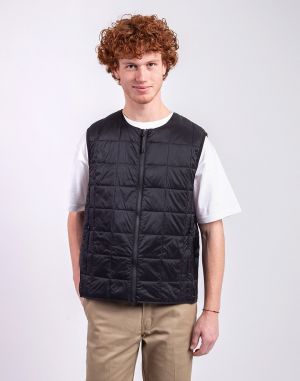 Taion Crew Neck Zip Down Vest BLACK