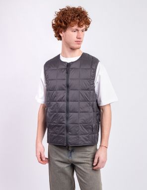 Taion Crew Neck Zip Down Vest D.CHARCOAL
