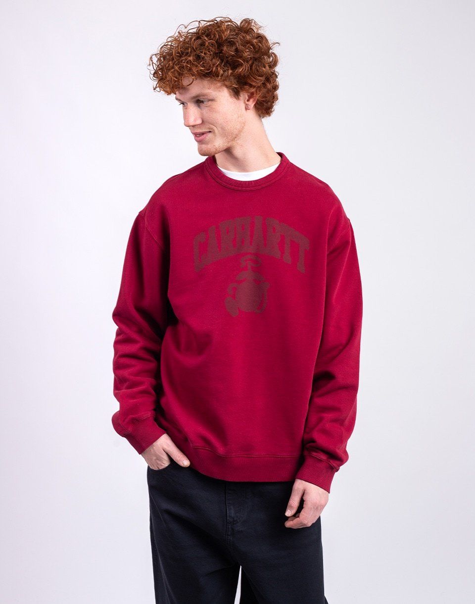 Carhartt WIP Faded Pond Corps Sweatshirt Marsala heavy stone wash