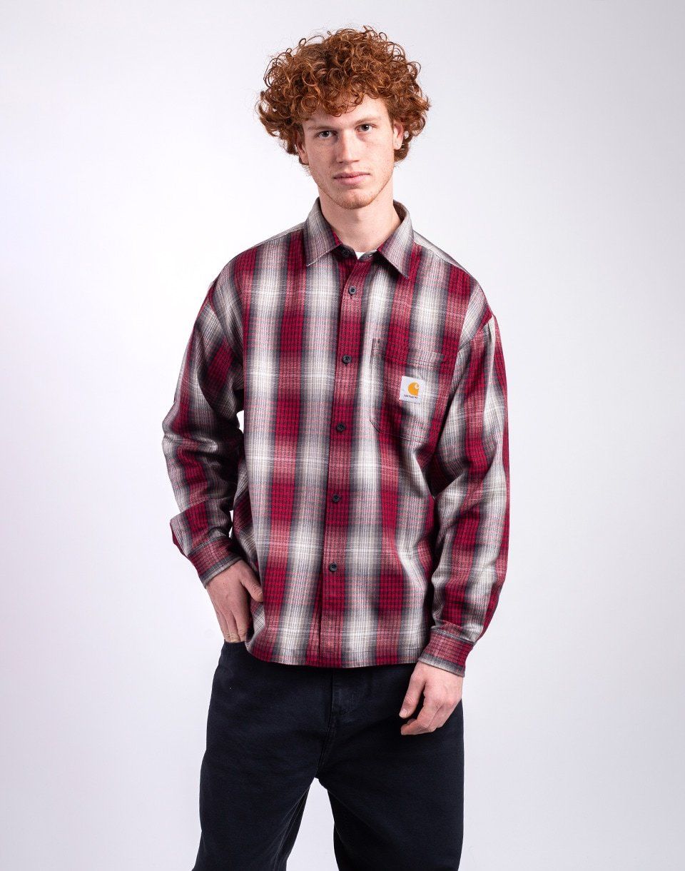 Carhartt WIP L/S Harlin Shirt Harlin Check, Chili Pepper