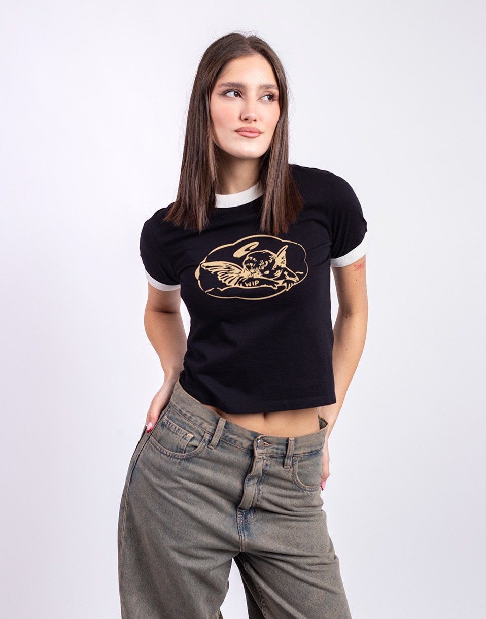 Carhartt WIP W' S/S Reminiscing Ringer T-Shirt Black heavy stone wash