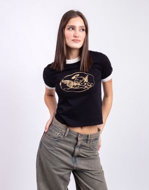 Carhartt WIP W' S/S Reminiscing Ringer T-Shirt Black heavy stone wash