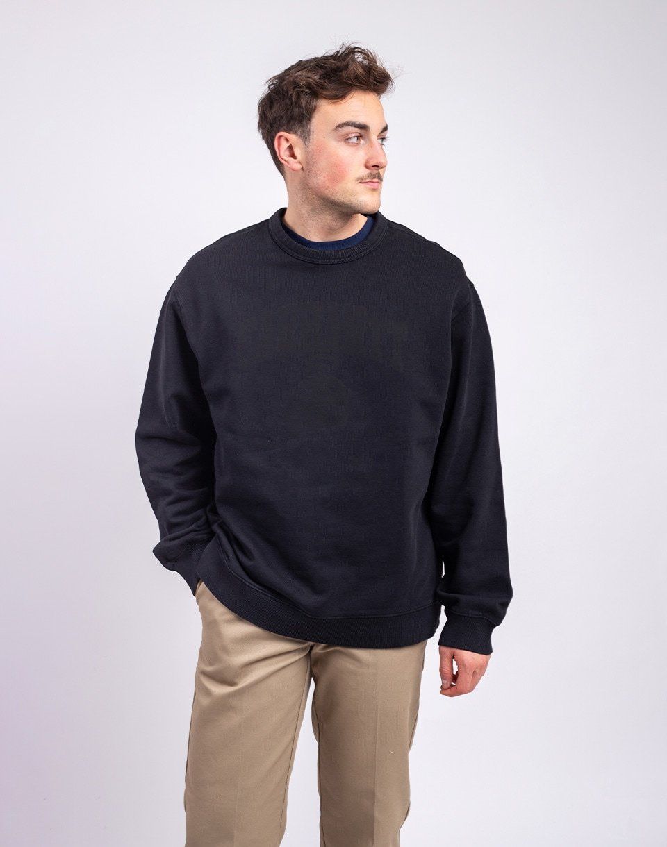 Carhartt WIP Faded Pond Corps Sweatshirt Black heavy stone wash