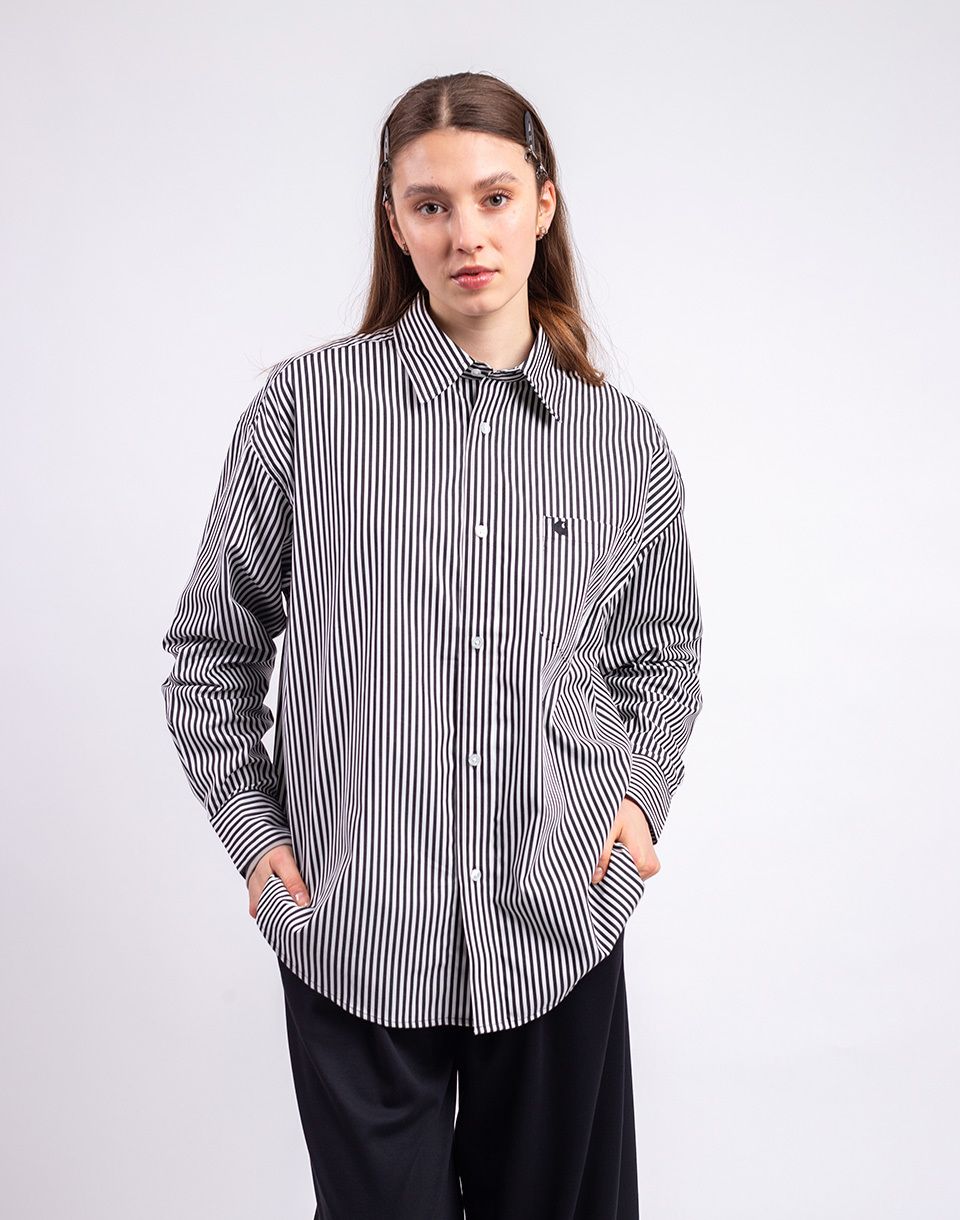 Carhartt WIP W' L/S Daldry Shirt Daldry Stripe, Black/Wax