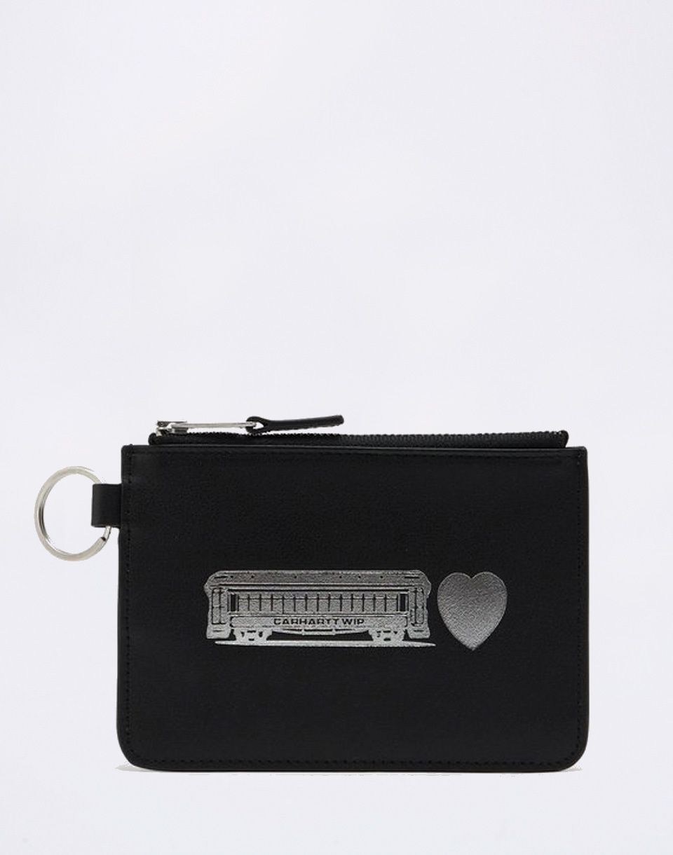 Carhartt WIP Deconstructed Leather Wallet Black/Silver