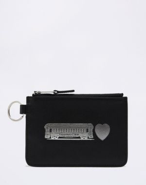 Carhartt WIP Deconstructed Leather Wallet Black/Silver
