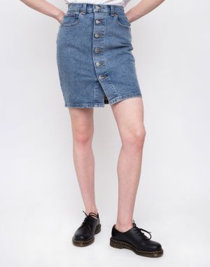 Levi's® Button Thru Mom Skirt Med Indigo