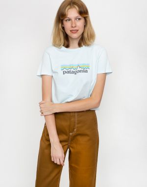 Patagonia Pastel P-6 Logo Organic Crew T-Shirt Atoll Blue
