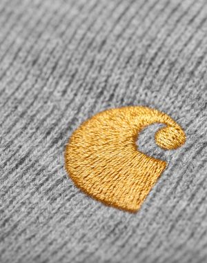 Carhartt WIP Chase Beanie Grey Heather / Gold galéria