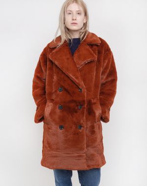 Native Youth The Casja Faux Fur Coat Rust