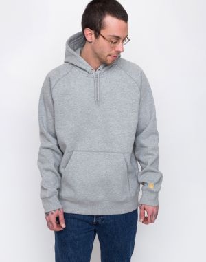 Carhartt WIP Hooded Chase Sweat Grey Heather / Gold