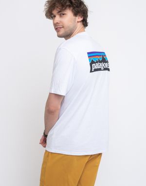 Patagonia M's P-6 Logo Responsibili-Tee White