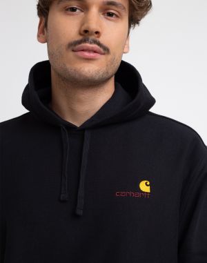 Carhartt WIP Hooded American Script Sweat Black galéria
