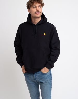 Carhartt WIP Hooded American Script Sweat Black