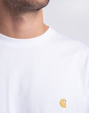Carhartt WIP S/S Chase T-Shirt White / Gold galéria