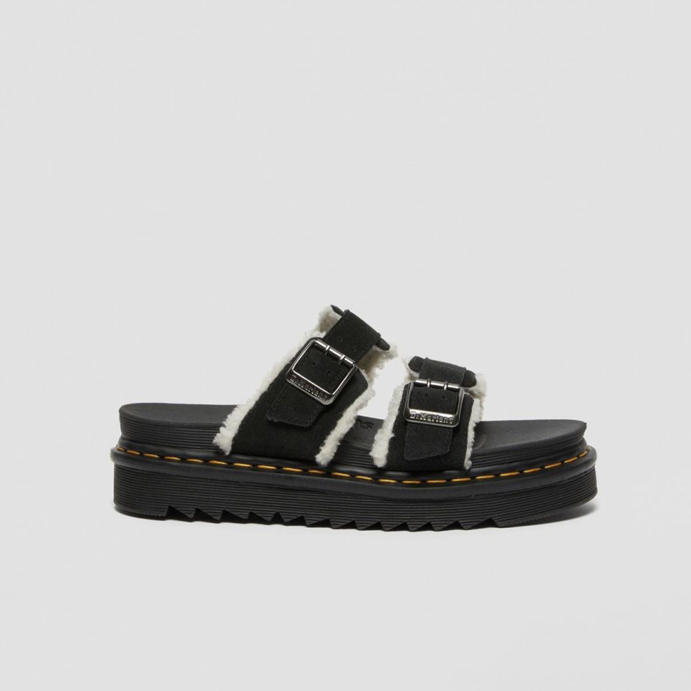 Myles Suede Buckle Slide Sandals