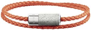 Oranžový náramok Unity Double – svetlošedý – striebro