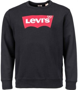 Levi's® GRAPHIC CREW B LOGO SSNL CREW MINERAL BL Pánska mikina, čierna, veľkosť