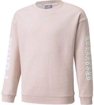 Puma ALPHA CREW FL G Dievčenská mikina, ružová, veľkosť