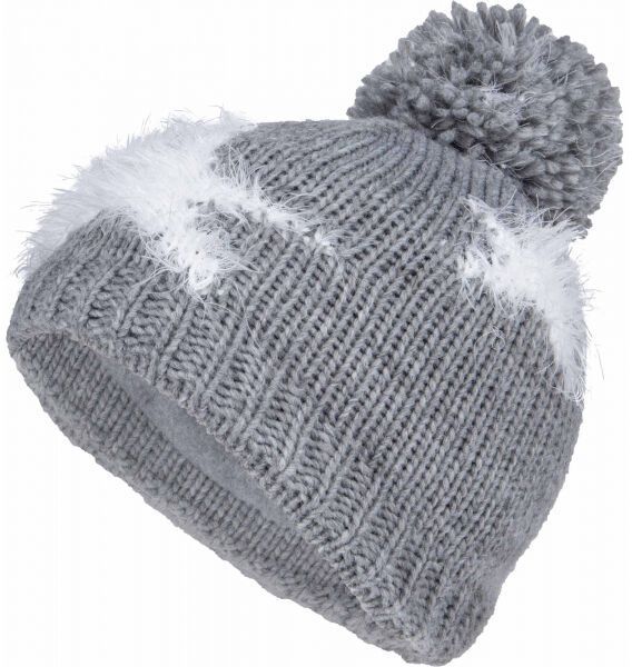 Lewro LAVIA Dievčenská pletená čiapka, sivá, veľkosť 12-15Y