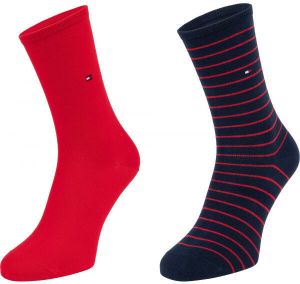 Tommy Hilfiger WOMEN SOCK 2P SMALL STRIPE Dámske ponožky, červená, veľkosť