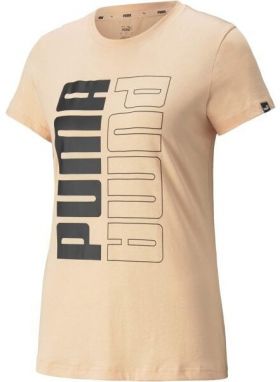 Puma POWER LOGO TEE Dámske športové tričko, lososová, veľkosť