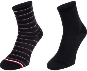 Tommy Hilfiger WOMEN SHORT SOCK 2P PREPPY Dámske ponožky, čierna, veľkosť