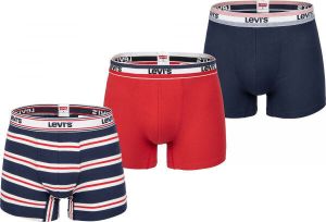 Levi's® MEN BACK IN SESSION TRUNK 3P Pánske boxerky, červená, veľkosť