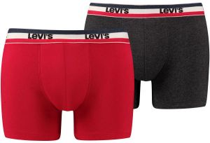 Levi's® LEVIS MEN SPRTSWR LOGO BOXER BRIEF 2P Pánske boxerky, tmavo sivá, veľkosť