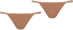 Calvin Klein THONG 2PK Dámske nohavičky, hnedá, veľkosť