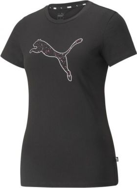Puma POWER GRAPHIC STARDUST TEE Dámske športové tričko, čierna, veľkosť