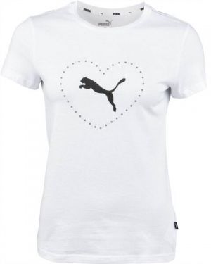 Puma VALENTINE´S DAY GRAPHIC TEE Dámske tričko, biela, veľkosť