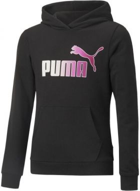 Puma ESS+BLEACH LOGO HOODIE TR G Dievčenská mikina, čierna, veľkosť