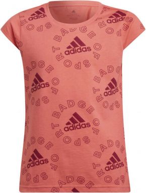 adidas LOGO T1 Dievčenské tričko, ružová, veľkosť