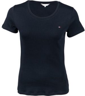 Tommy Hilfiger SLIM ROUND-NK TOP SS Dámske tričko, tmavo modrá, veľkosť