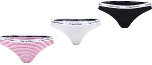 Calvin Klein 3PK THONG Dámske nohavičky tango, sivá, veľkosť