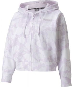 Puma SUMMER GRAPHIC AOP FULL-ZIP HOODIE Dámska mikina, fialová, veľkosť