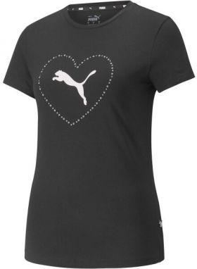 Puma VALENTINE´S DAY GRAPHIC TEE Dámske tričko, čierna, veľkosť