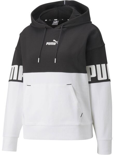 Puma POWER COLOBLOCK HOODIE TR Dámska mikina, biela, veľkosť