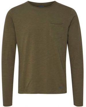 BLEND T-SHIRT L/S Pánske tričko s dlhým rukávom, khaki, veľkosť